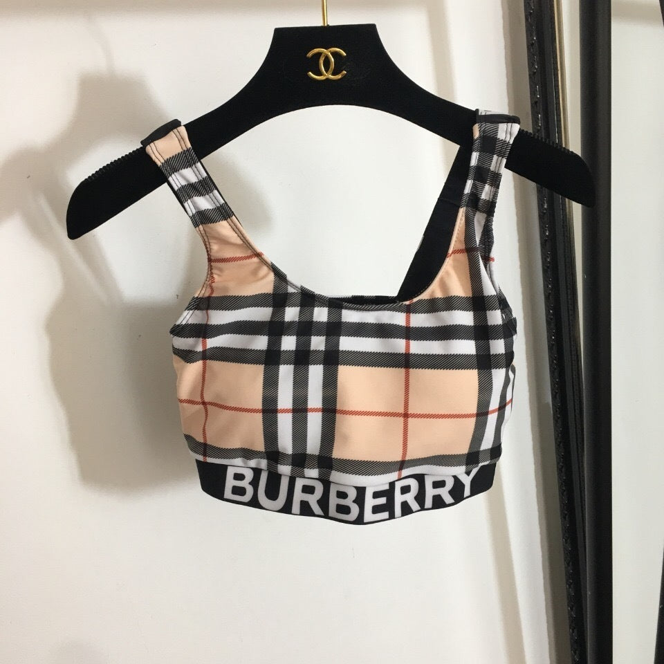 CHECK PRINT SPORT BAND BIKINI SET