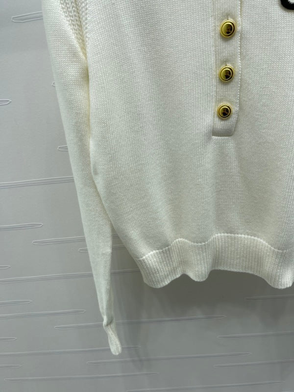 LOGO COLLARED KNIT SWEATER