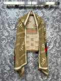 REVERSIBLE JACQUARD CASHMERE-BLEND SCARF WITH EQUESTRIAN MOTIFS