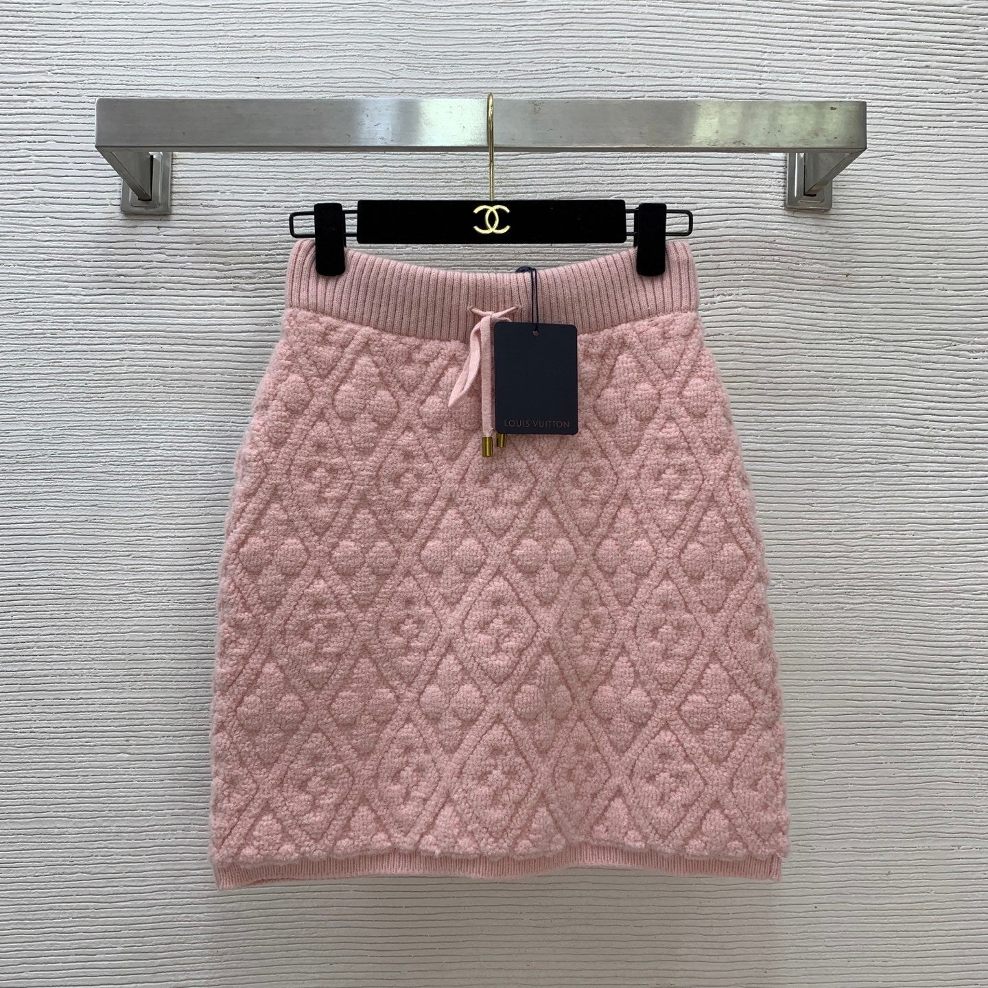 TEXTURED KNIT CARDIGAN AND SKIRT SET