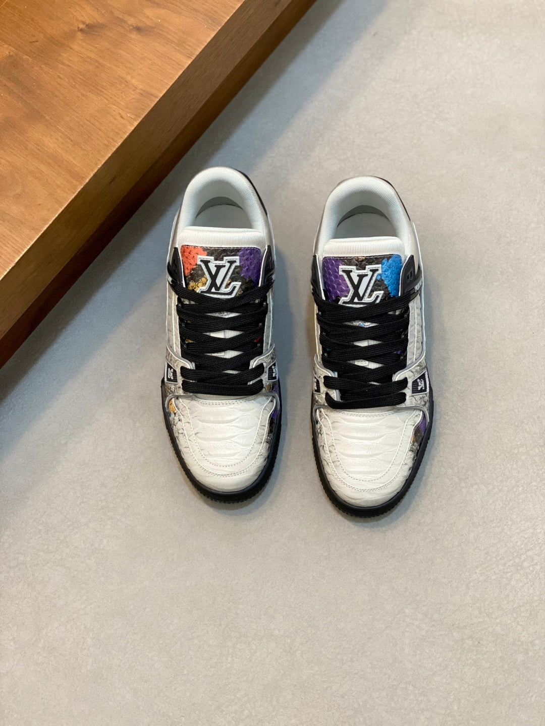 MULTICOLOR SNAKESKIN LOW-TOP SNEAKERS