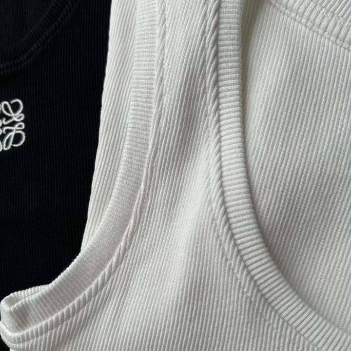 ANAGRAM LOGO FITTED RIBBED TANK TOP