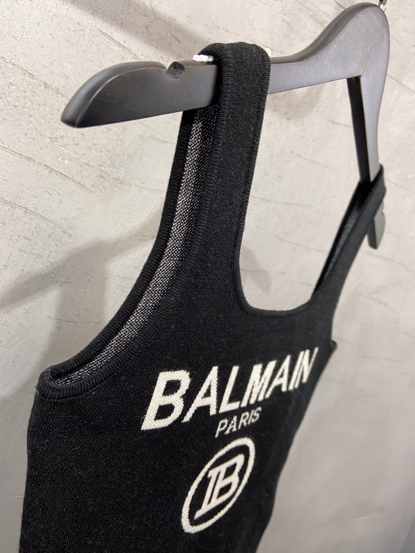 BLACK LOGO KNIT BODYSUIT
