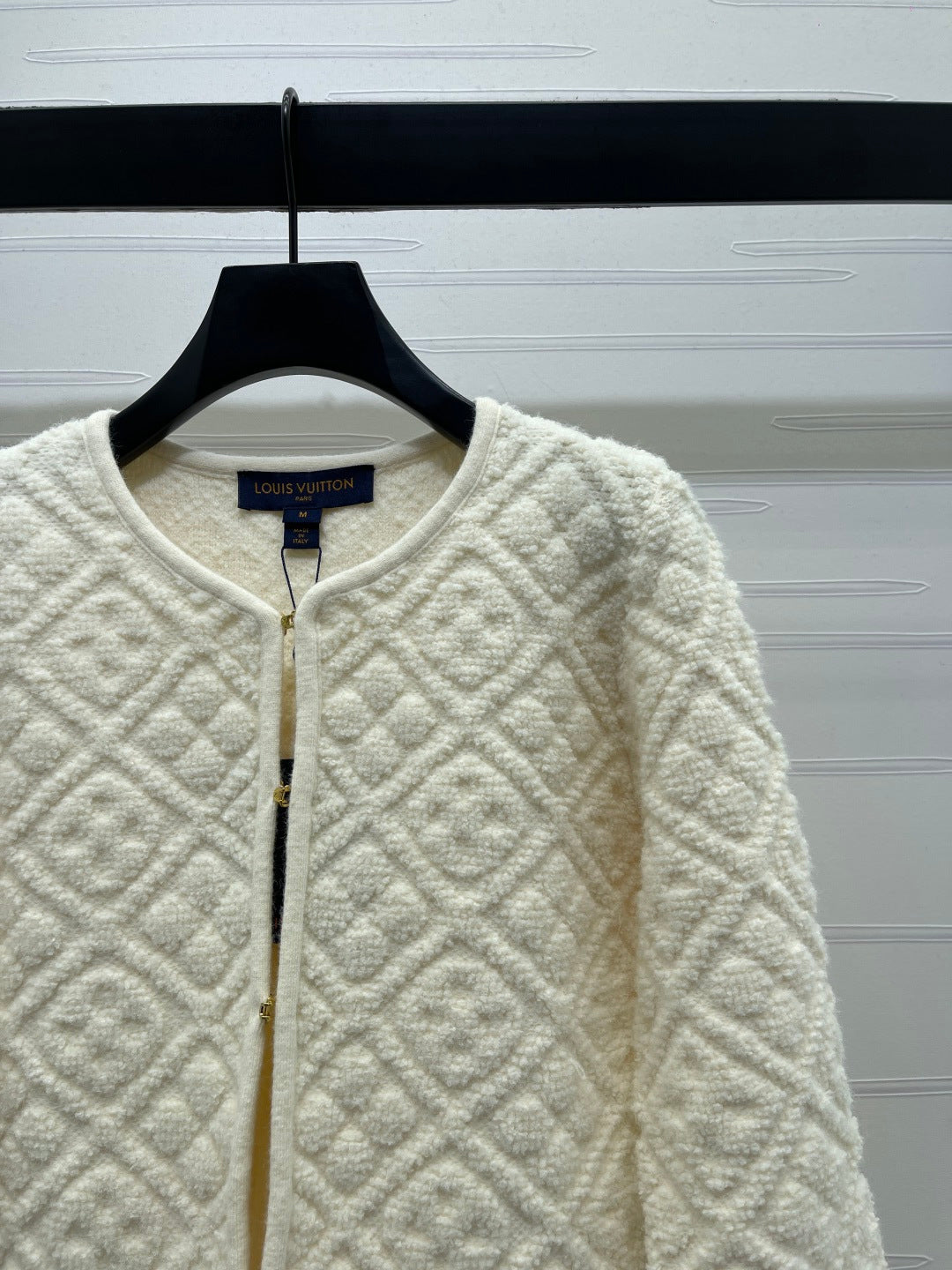 TEXTURED QUILTED KNIT CARDIGAN