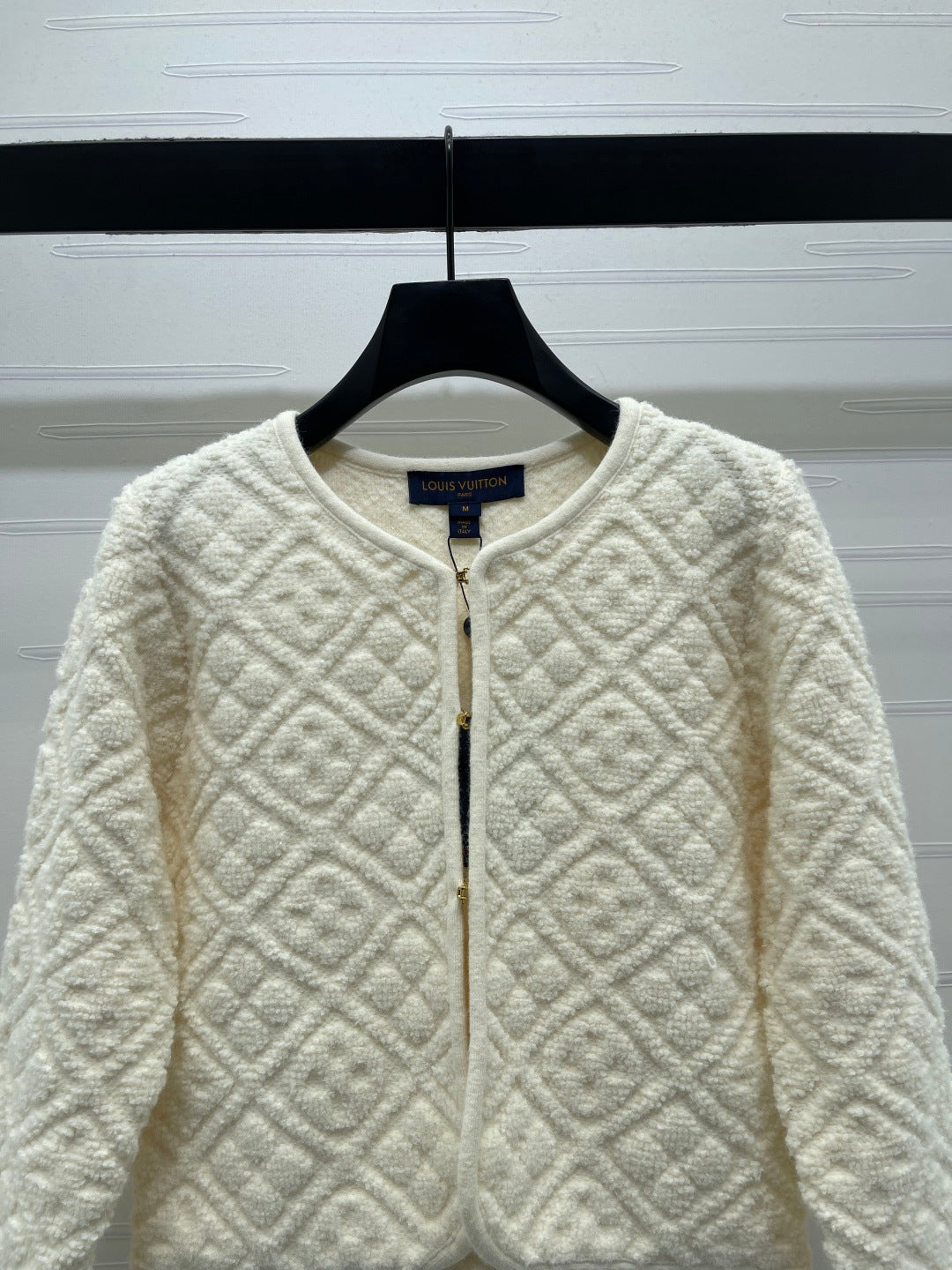 TEXTURED QUILTED KNIT CARDIGAN