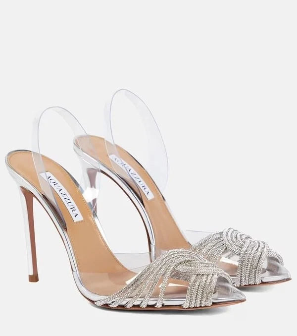 CRYSTAL STRAP HEELS