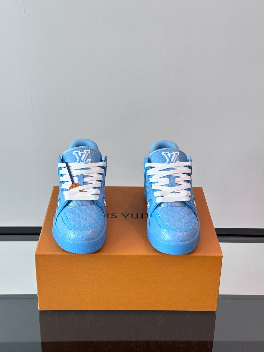 BLUE MONOGRAM LOW-TOP SNEAKERS