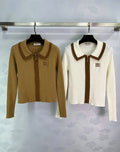 RIBBED ZIP-UP COLLAR SWEATER