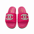 QUILTED GEM SLIDE SANDALS