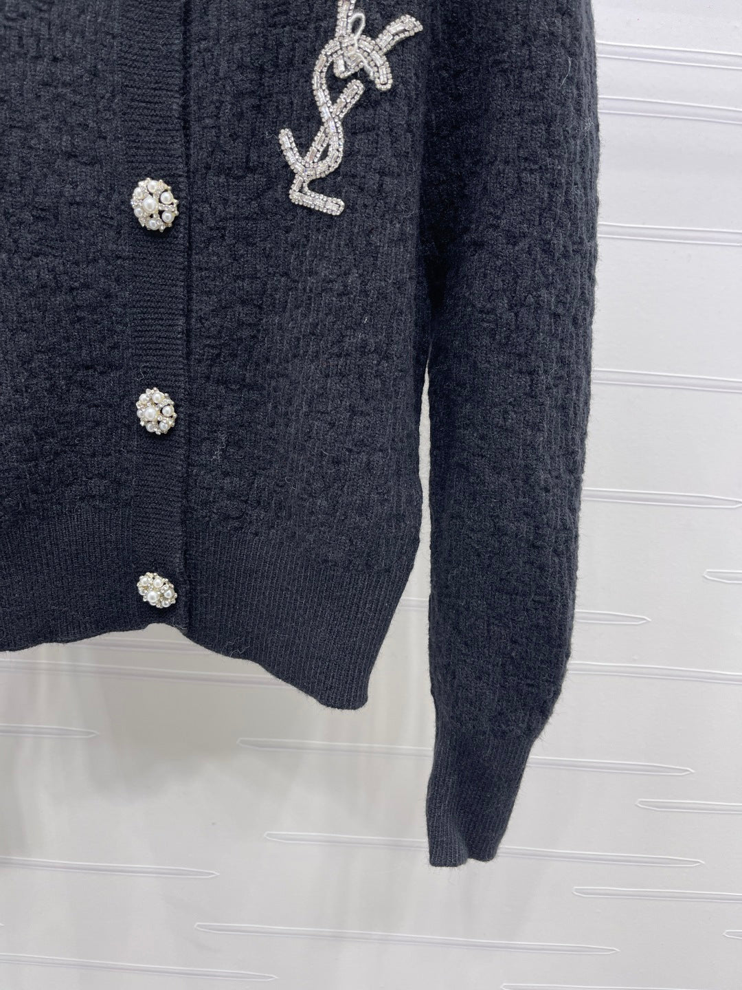 EMBELLISHED BUTTON KNIT CARDIGAN