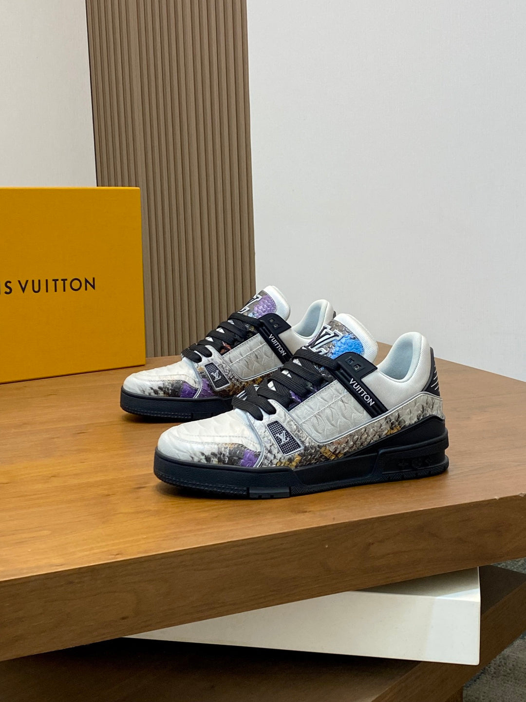 MULTICOLOR SNAKESKIN LOW-TOP SNEAKERS