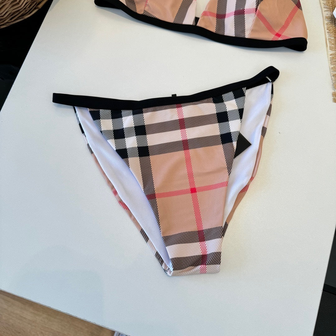 CLASSIC CHECK PRINT TRIANGLE BIKINI SET