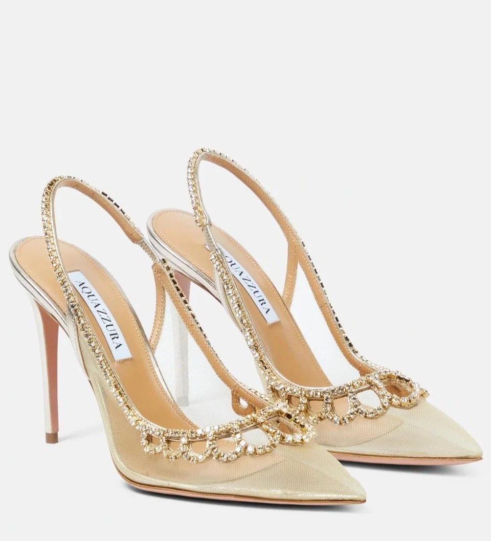 CRYSTAL POINTED HEELS