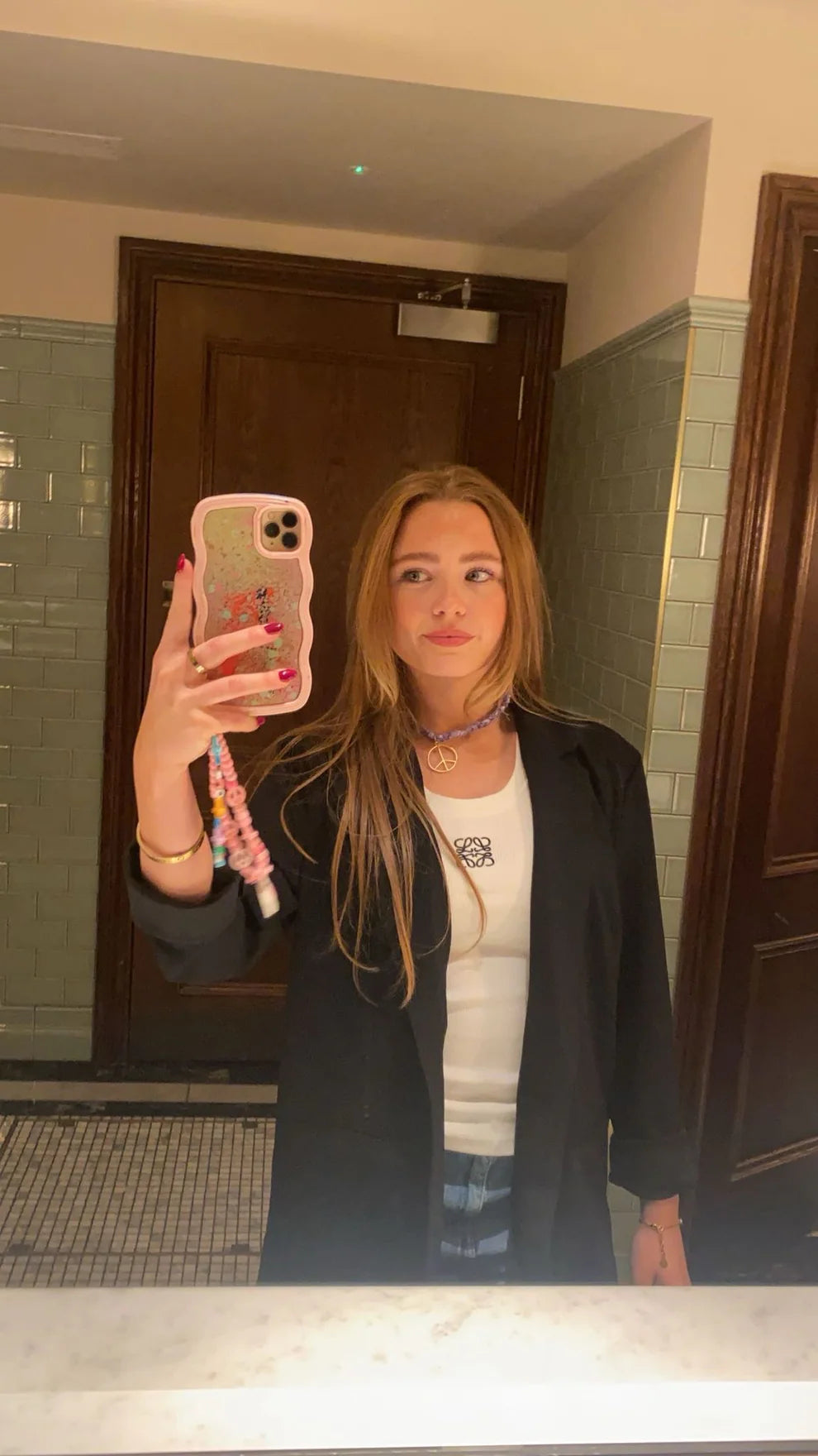 ANAGRAM LOGO FITTED RIBBED TANK TOP