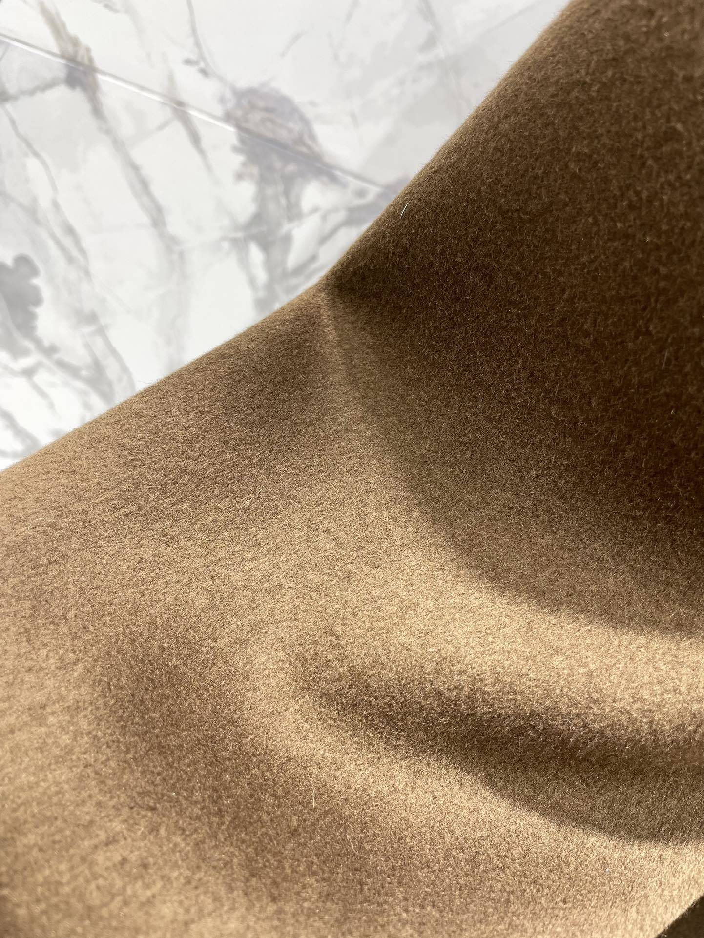 BELTED WOOL-BLEND COAT WITH ASYMMETRIC FRONT