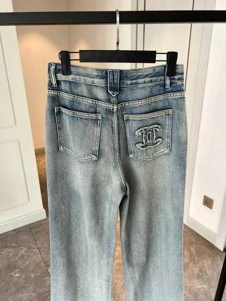 STUDDED DENIM JEANS