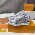 SILVER MIRROR-FINISH LOW-TOP SNEAKERS