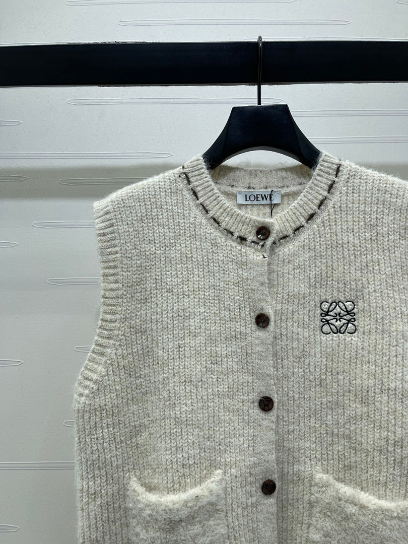 BUTTON FRONT KNIT VEST