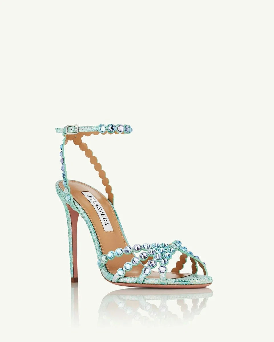 CRYSTAL STRAP HEELS