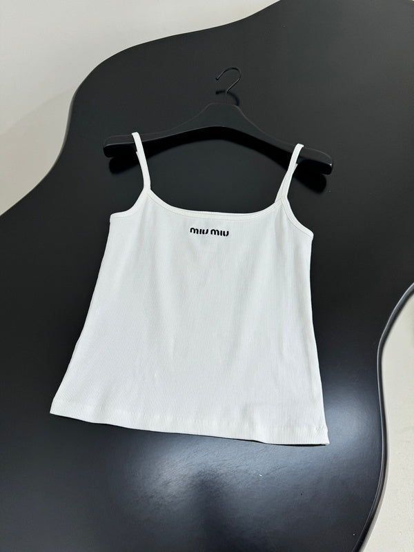LOGO RIBBED CAMI TOP