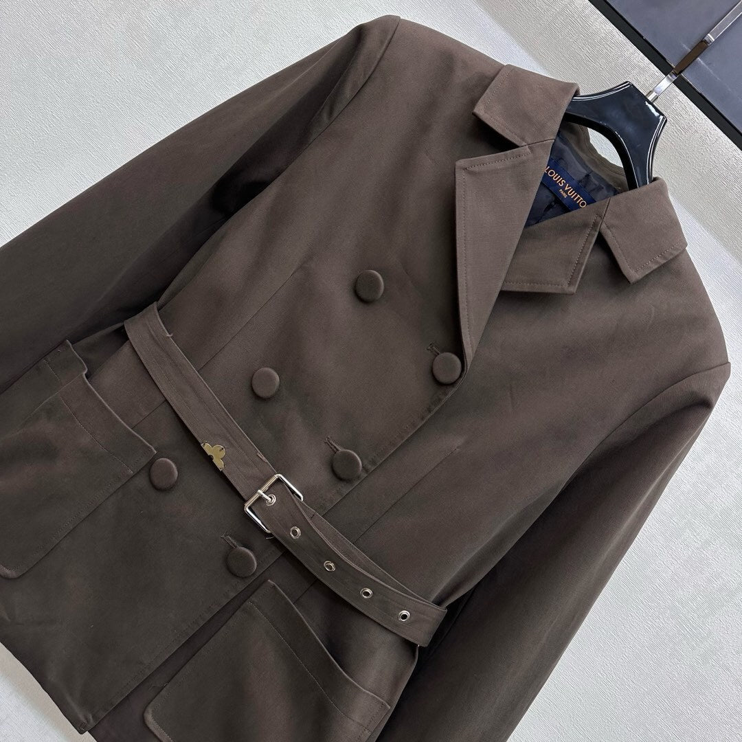 TAILORED BELTED BLAZER & MINI SKIRT SET