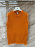 TEXTURED KNIT SLEEVELESS SWEATER