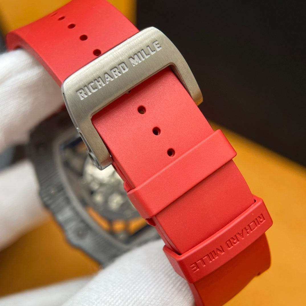 SKELETON SPORT LUXURY RED STRAP WATCH