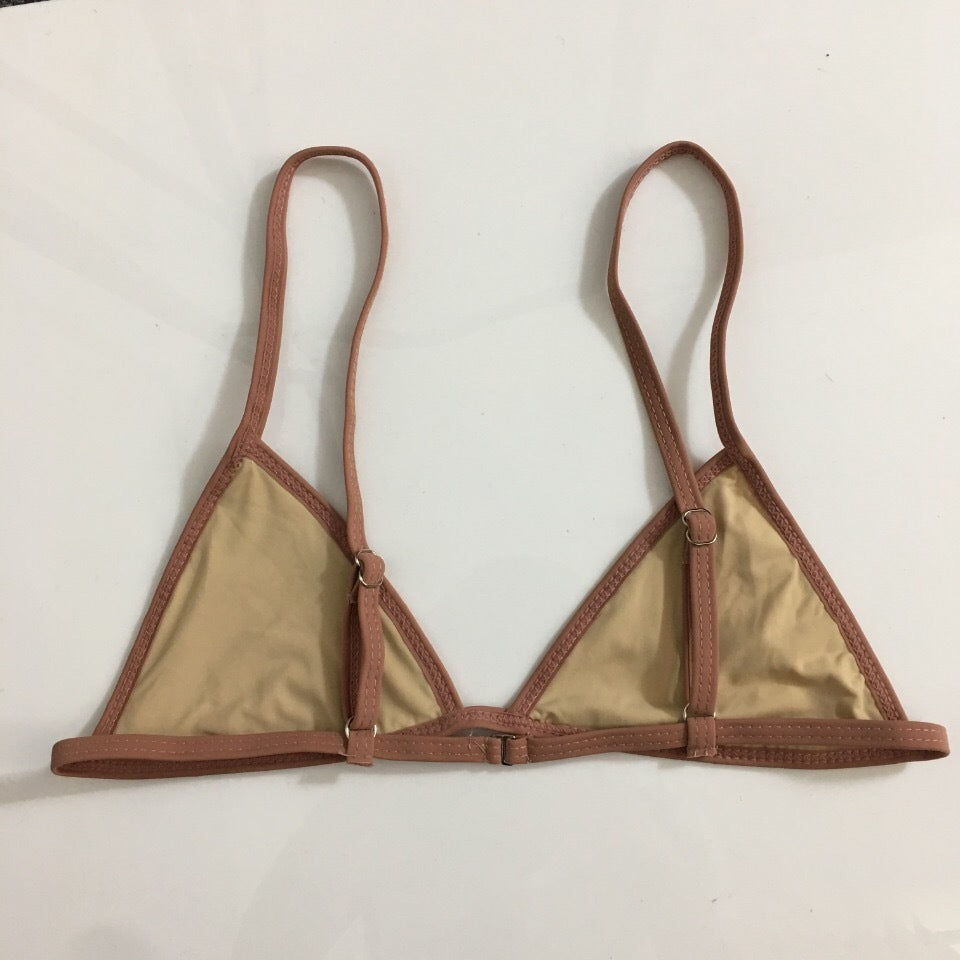 BEIGE & RED MONOGRAM TRIANGLE BIKINI SET