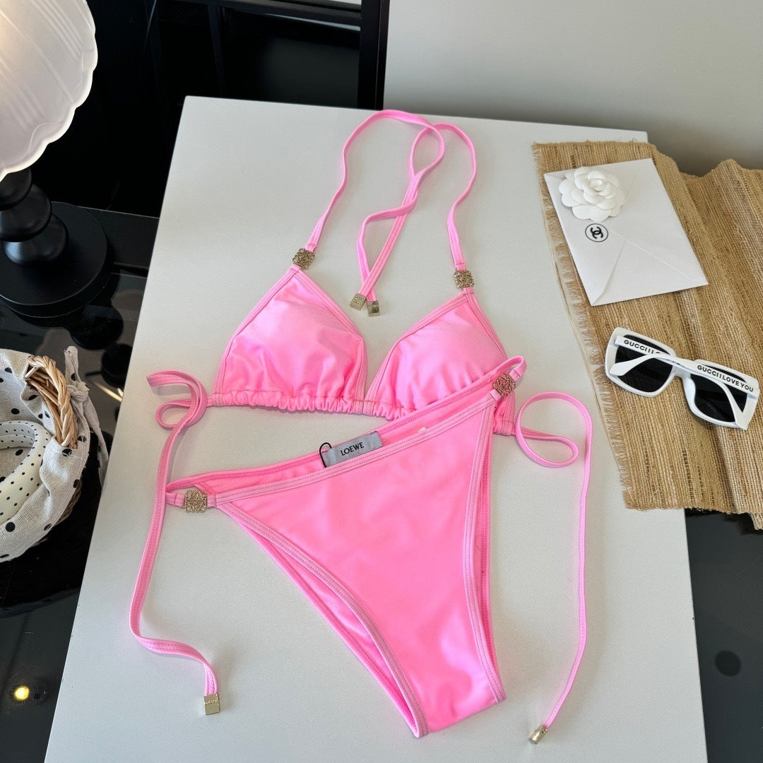 HOT PINK TRIANGLE BIKINI SET