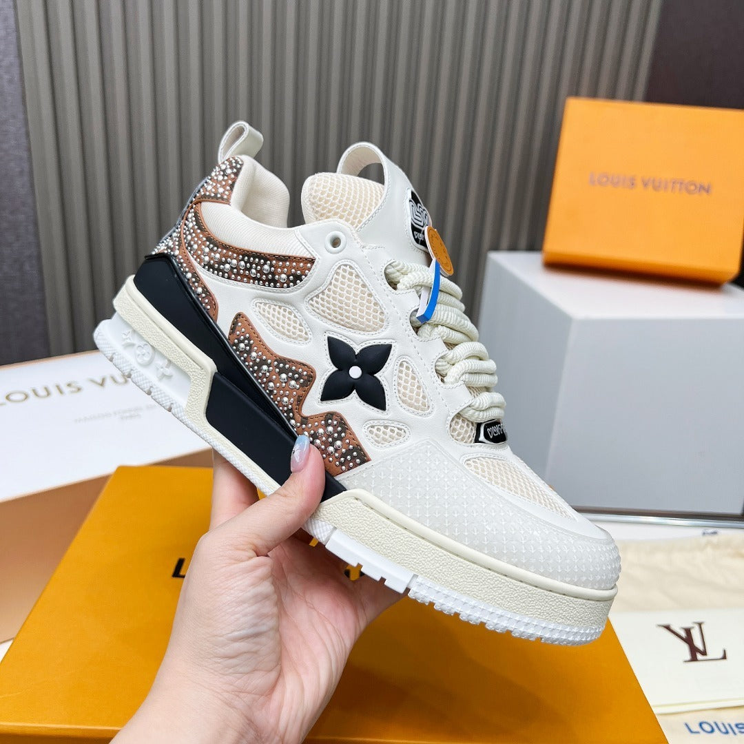 WHITE MESH PLATFORM SNEAKERS WITH LOGO DETAILS