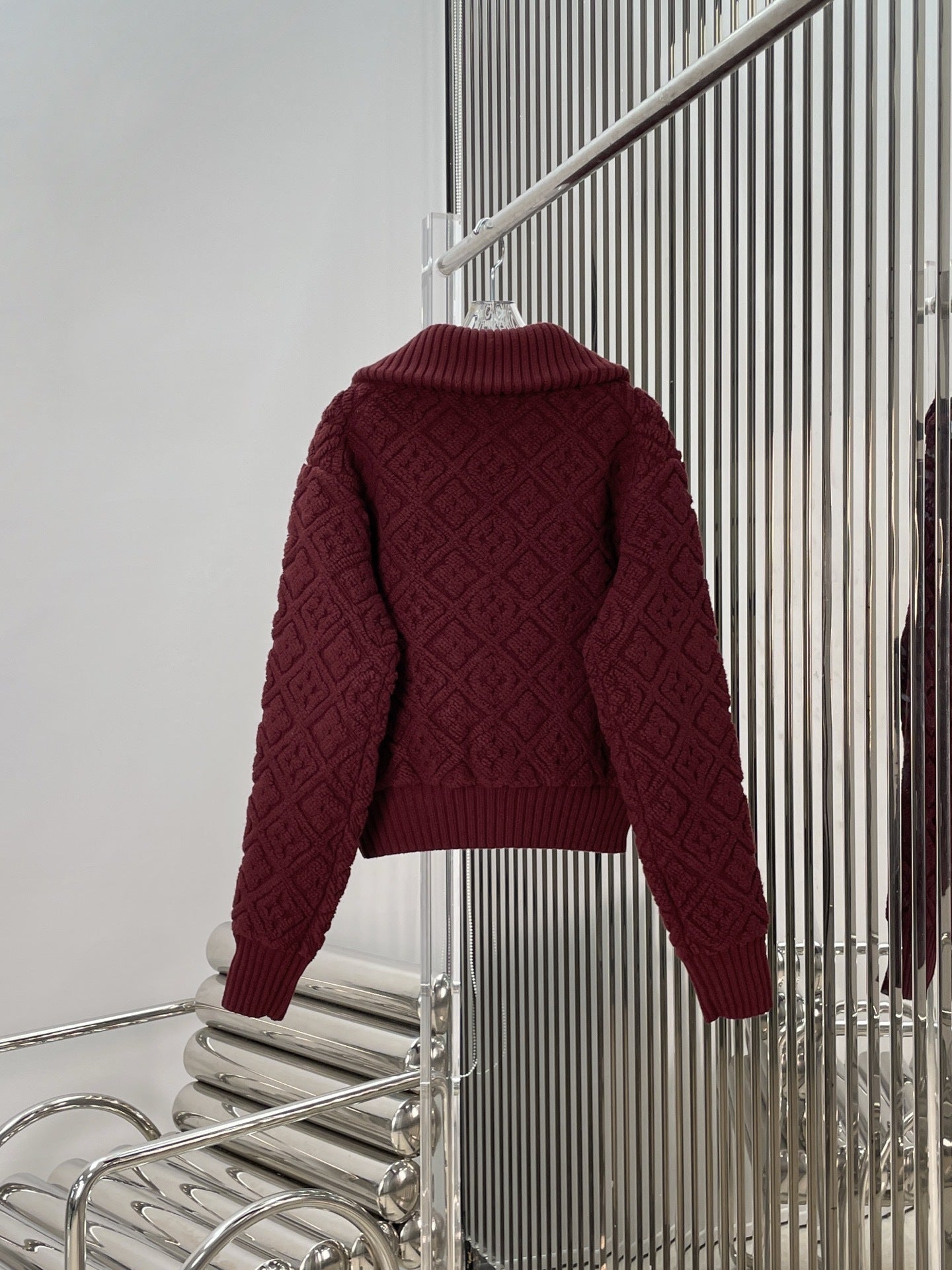 TEXTURED ZIP-UP KNIT JACKET