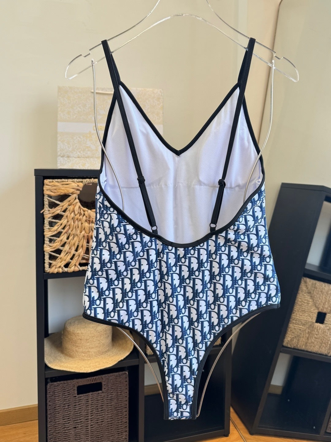 MONOGRAM V-NECK ONE-PIECE SWIMSUIT