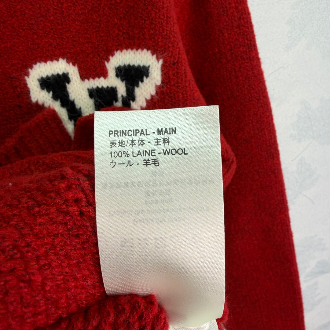 Strickjacke mit Knopfleiste und kontrastierenden Applikationen