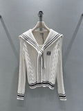 SAILOR COLLAR CABLE KNIT SWEATER