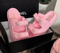 BLUSH PINK QUILTED DOUBLE STRAP SANDALS