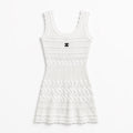 WHITE KNIT MINI DRESS