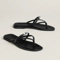 MINIMALIST BLACK STRAPPY FLAT SANDALS