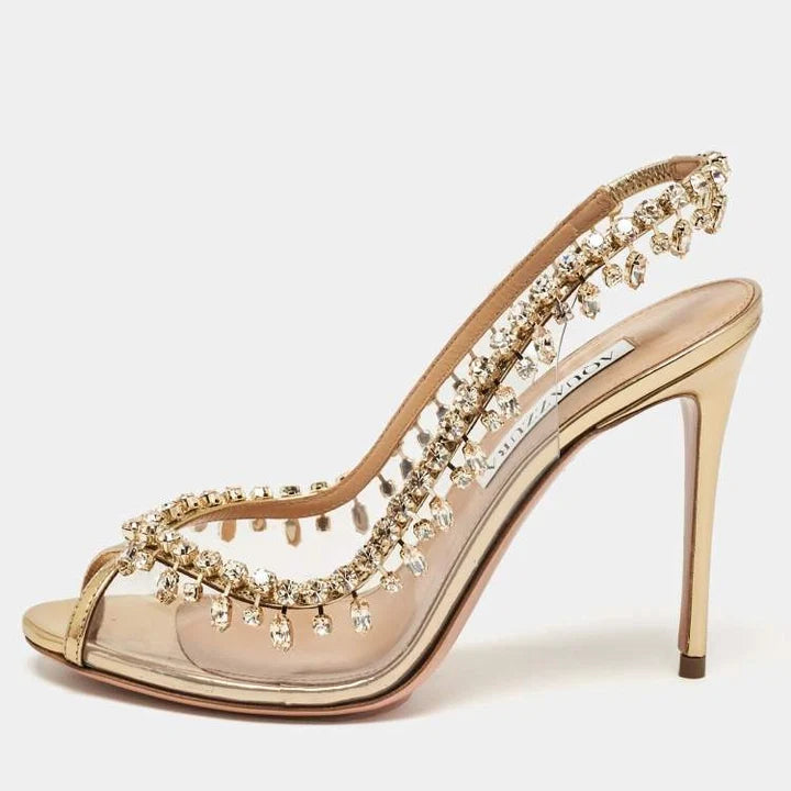 CRYSTAL SLINGBACK HEELS