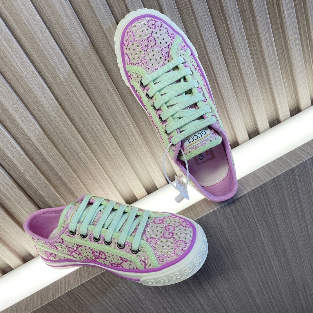 PASTEL MONOGRAM LOW-TOP SNEAKERS