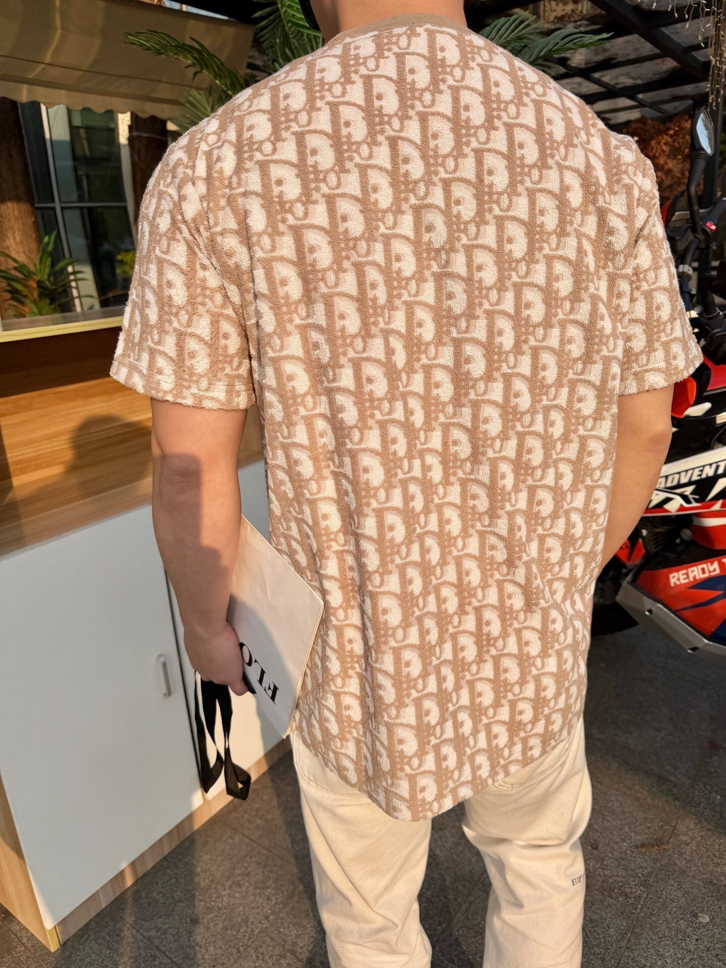 MONOGRAM TEXTURED KNIT T-SHIRT