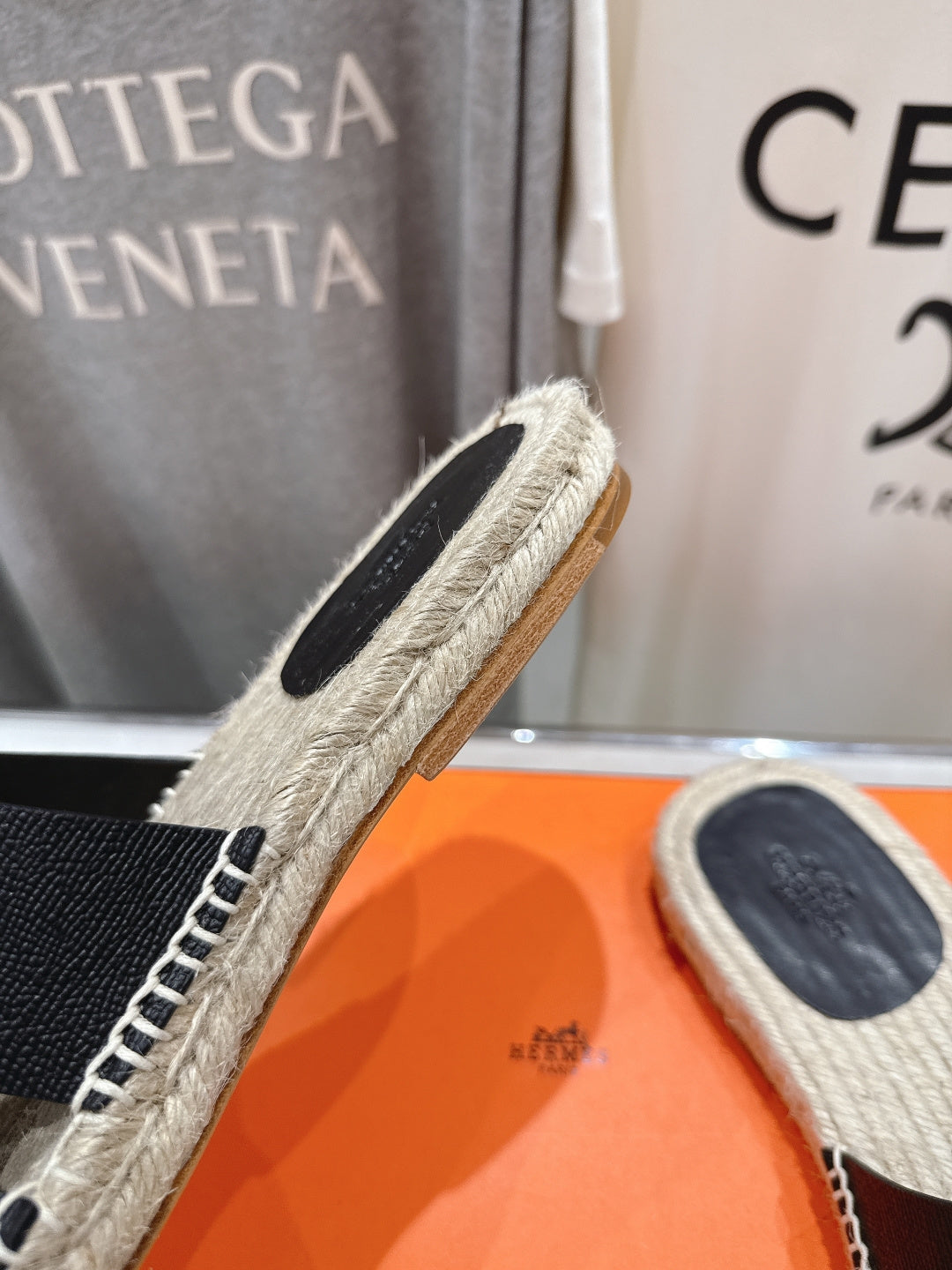 BLACK ESPADRILLE H-STYLE SANDALS