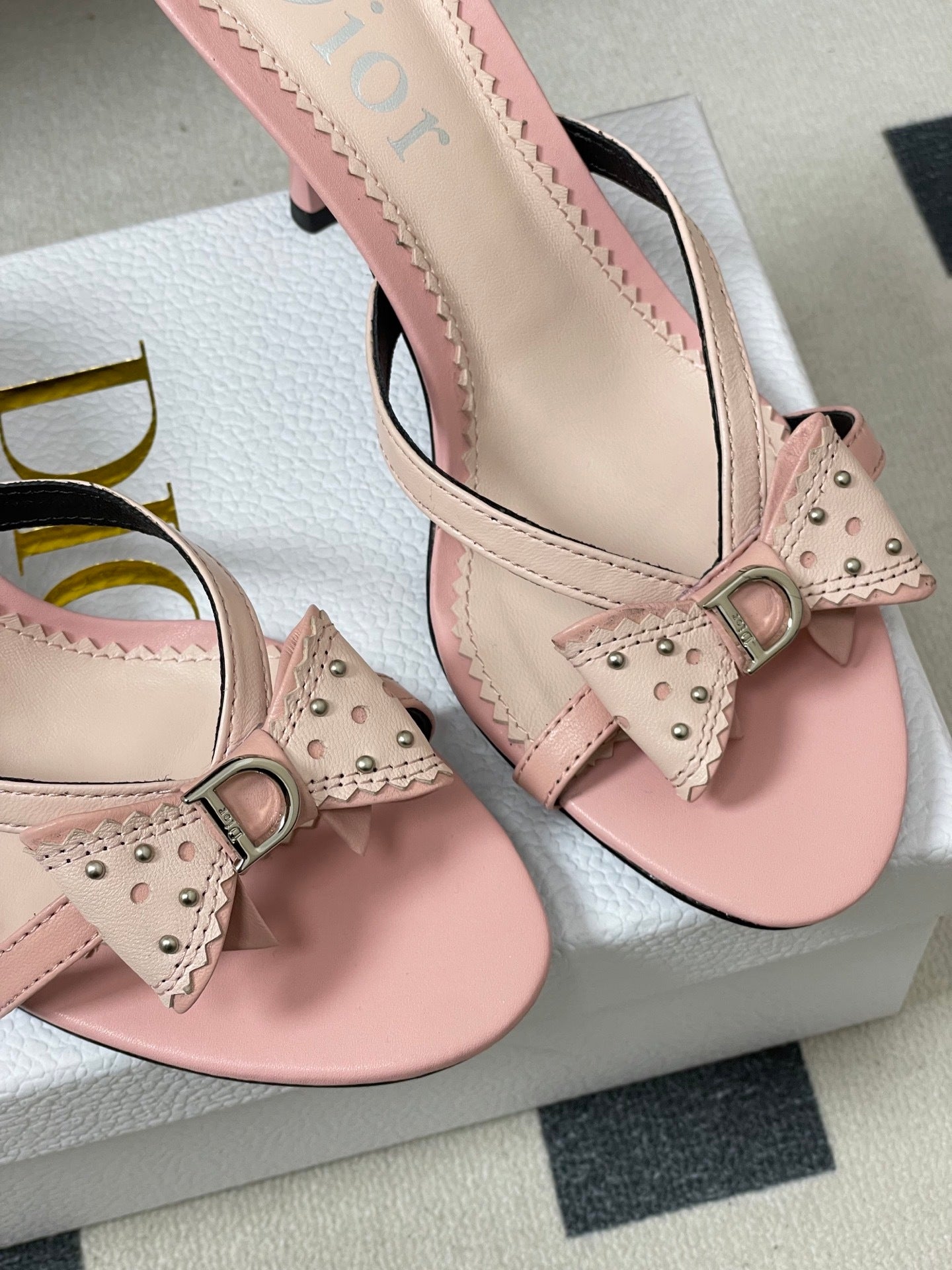 BLUSH PINK BOW DETAIL STRAP STILETTO SANDALS