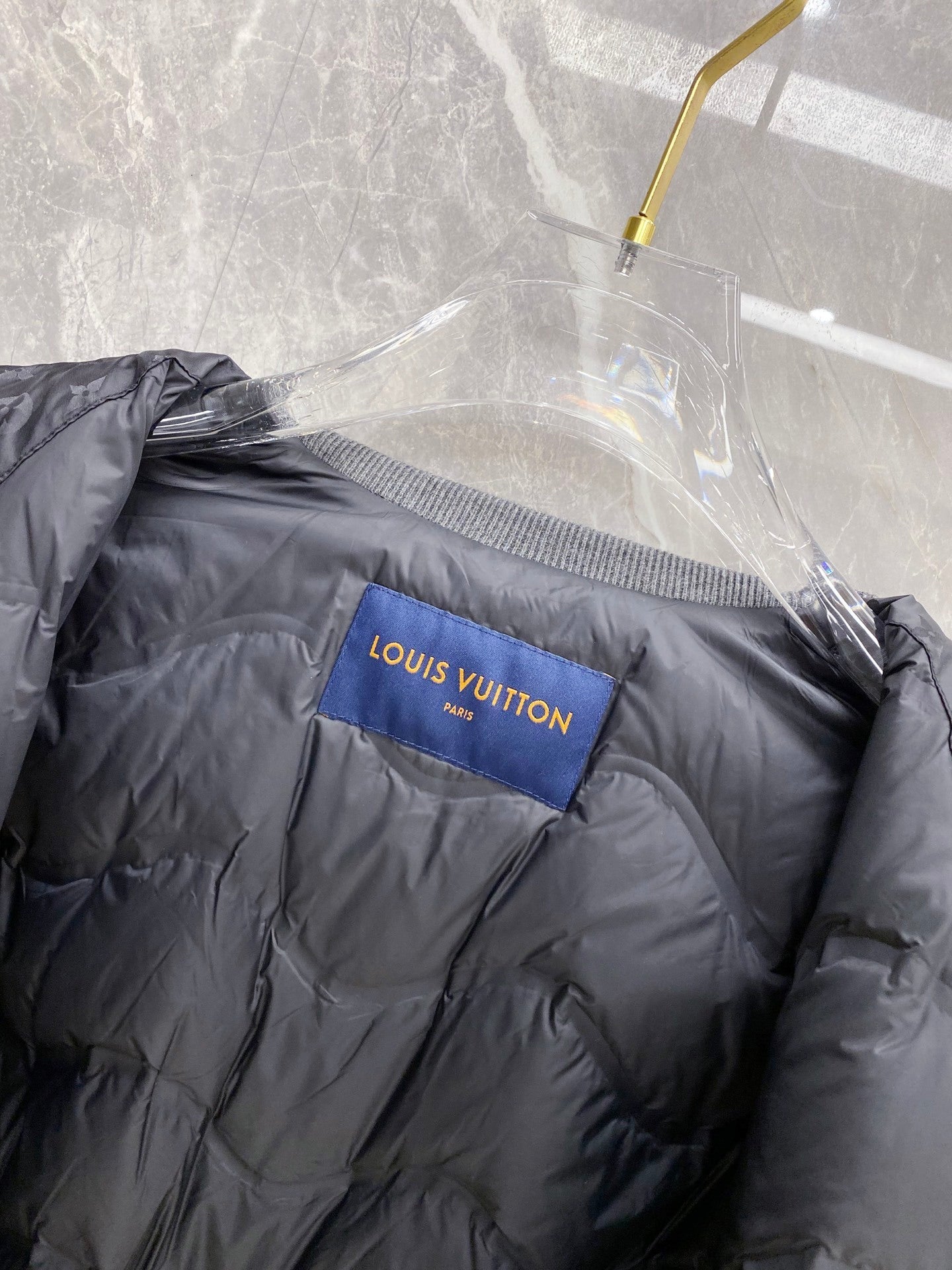 GREY ZIP-UP BOMBER JACKET WITH KNIT DETAILS