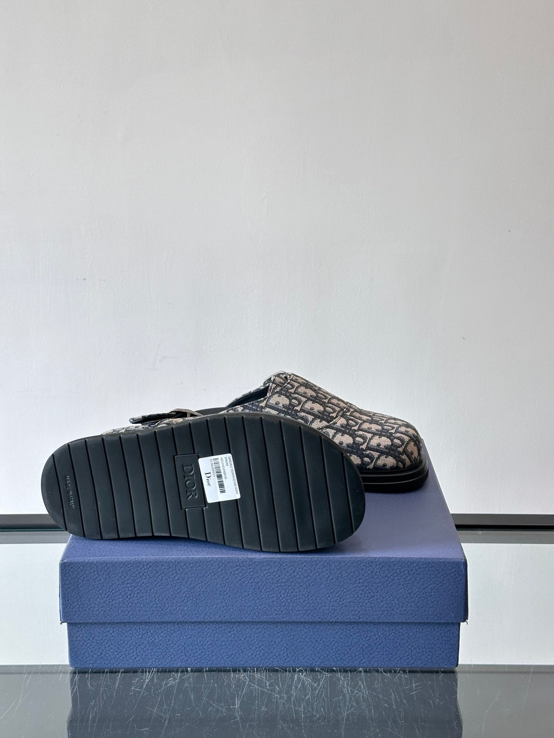 MONOGRAM DESIGNER SLIDE MULES WITH BUCKLE DETAIL