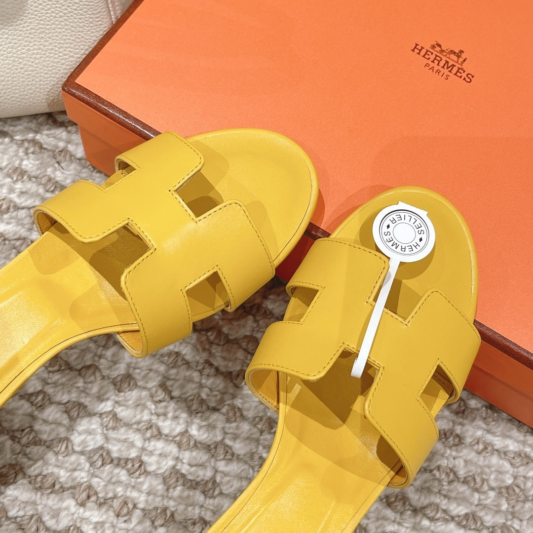 YELLOW BLOCK HEEL SANDALS