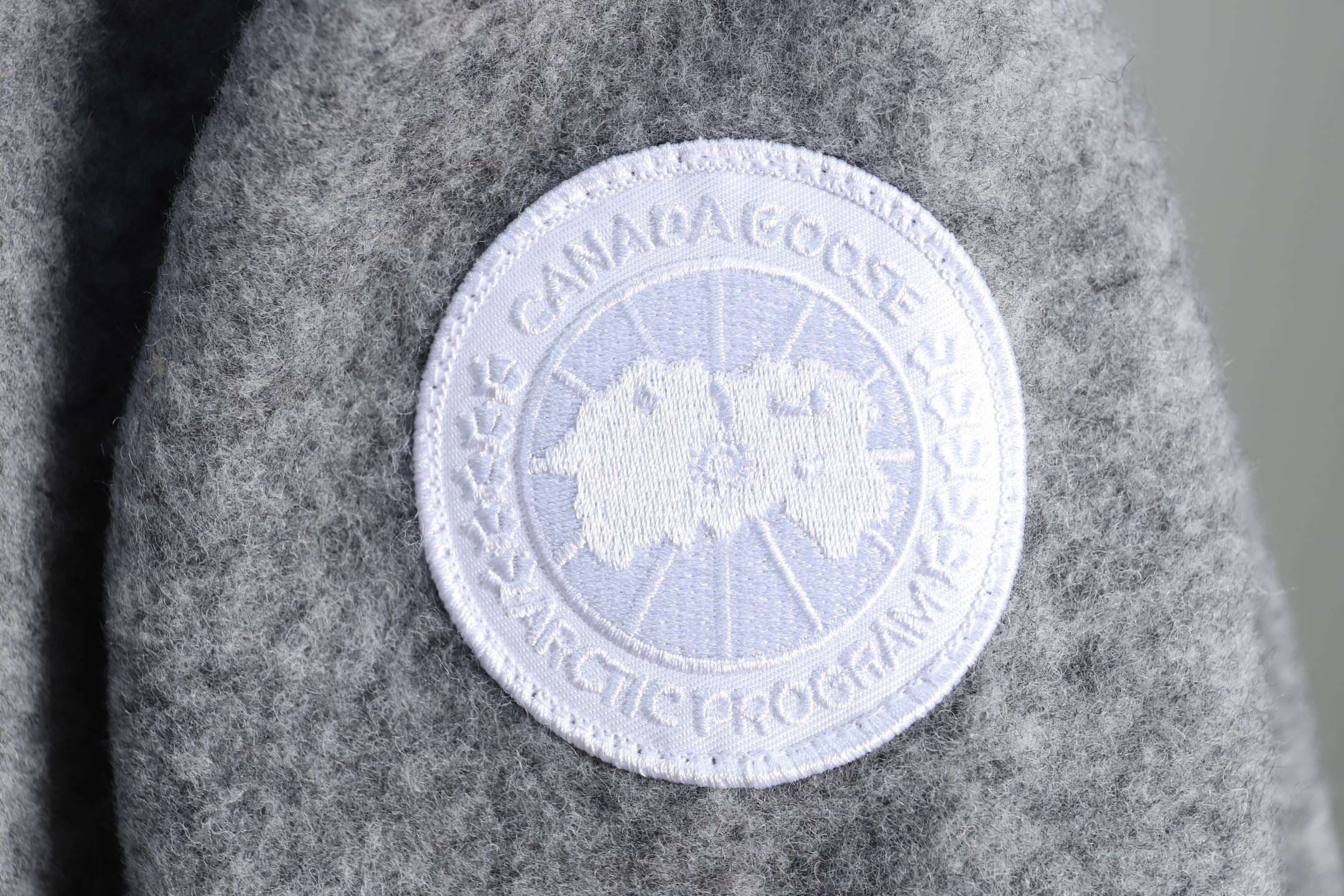 GREY ZIP-UP WOOL BLEND HOODED JACKET