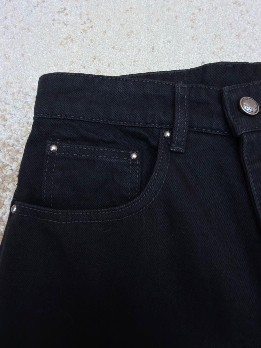 MONOGRAM PANEL STRAIGHT-LEG DENIM JEANS