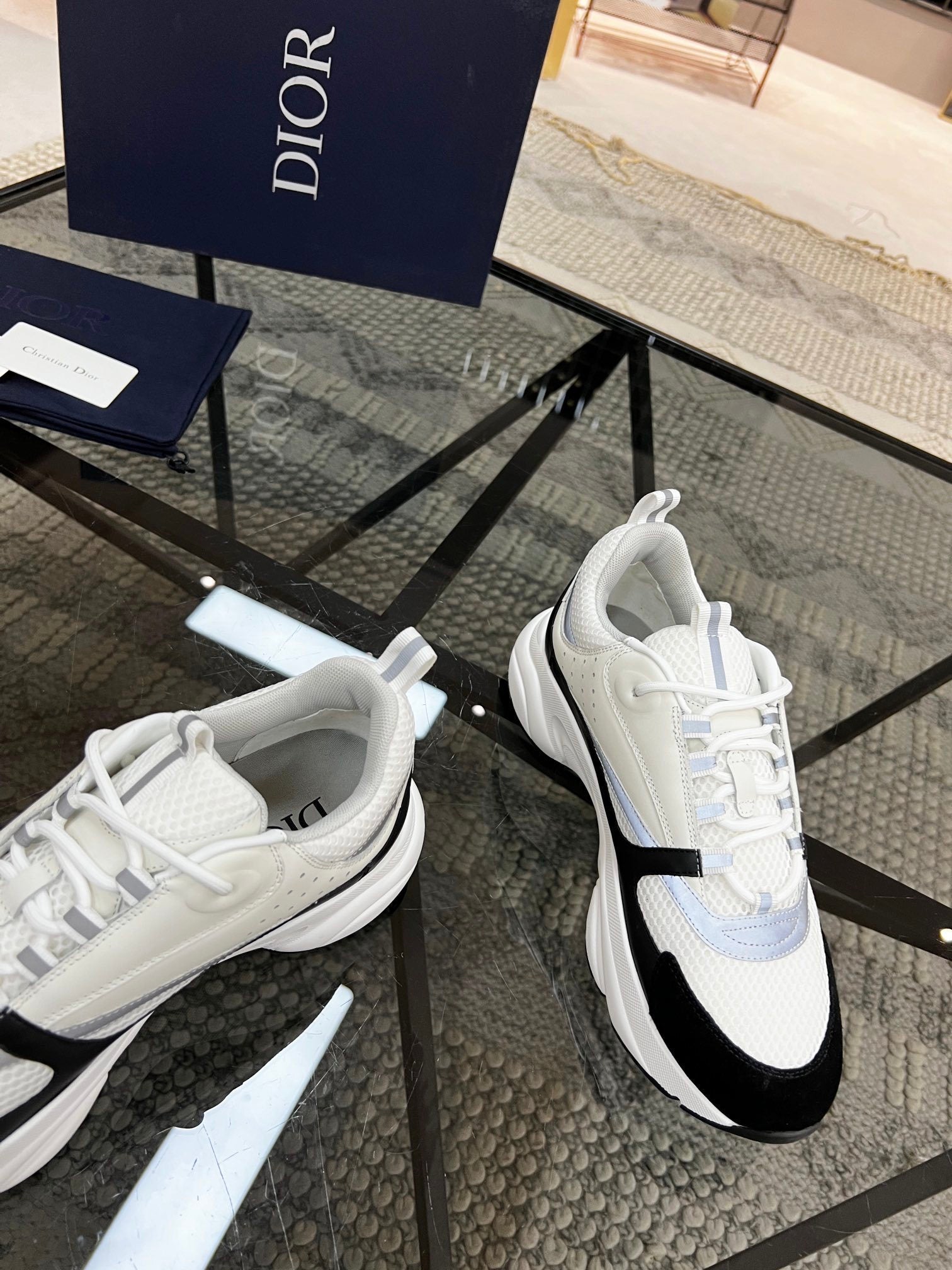 MONOCHROME CHUNKY TRAINER SNEAKERS