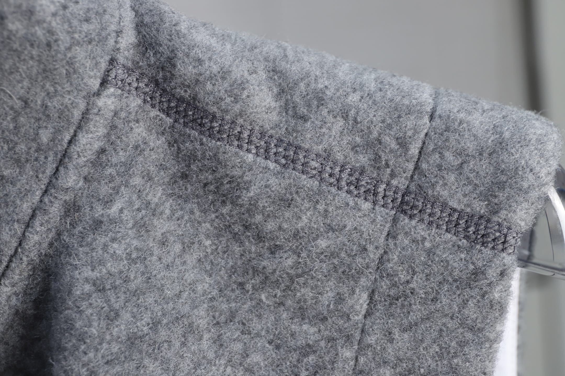 GREY ZIP-UP WOOL BLEND VEST