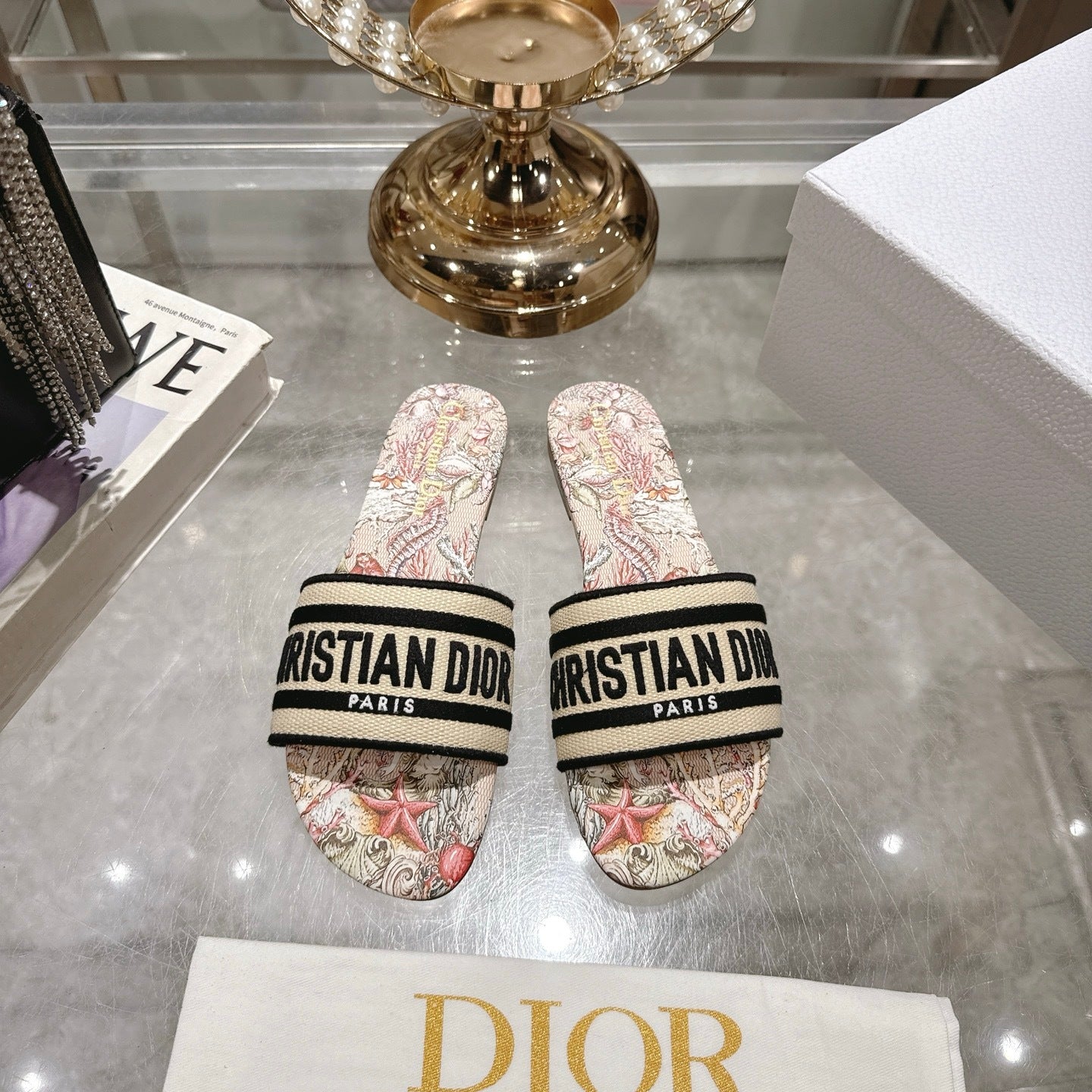 OCEAN PRINT LOGO FLAT SLIDES – MULTICOLOR